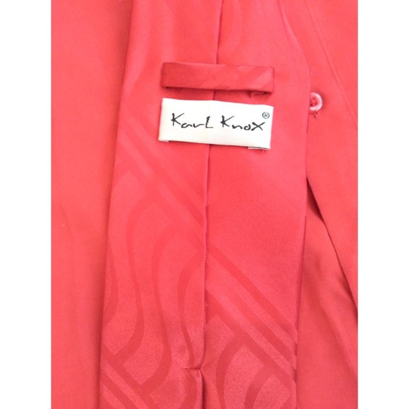 Karl Kani Long Sleeve Men's Red Dress Shirt Size 16.5 36-37 with Tie - Picture 3 of 7